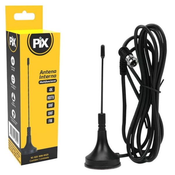 Antena Interna UHF/VHF/FM Digital Mini 1,50 Metros 008-9523