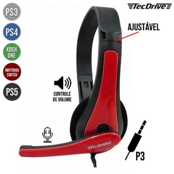 Fone de Ouvido Headset Gamer P3 F-7 TecDrive - Imagem 3