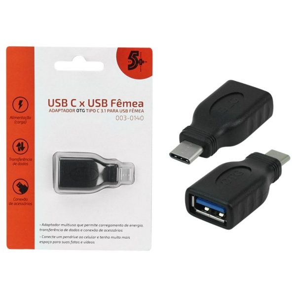 Adaptador OTG USB A Femea Para Type-C 3.1 003-0140