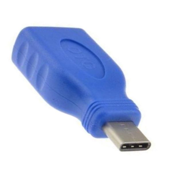 Adaptador OTG Type C Macho Para USB A Femea 3.0 Azul