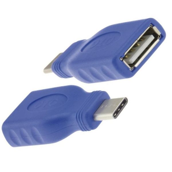 Adaptador OTG Type C Macho Para USB A Femea 3.0 Azul - Imagem 2