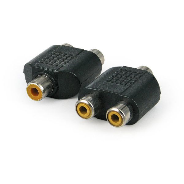 Adaptador 1 Rca Fêmeas Para 2 Rca - Fêmeas