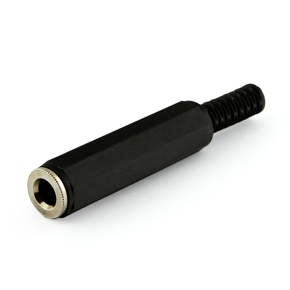 Plug P10 Fêmea Plástico para Extensão - Mono