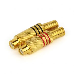 Plug Jack RCA Fêmea 6mm - Dourado Preto