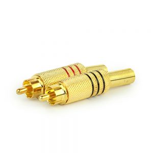 Plug RCA Macho 6mm - Dourado Preto