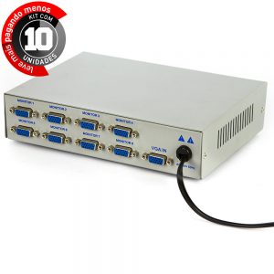 Vídeo Splitter 1x8 - Distribuidor de Sinal VGA - Kit com 10