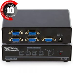 Vídeo Splitter 1x4 - Distribuidor de Sinal VGA - Kit com 10