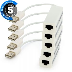Adaptador USB para RJ45 - Kit com 5