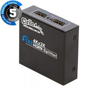 Splitter HDMI - 1 Entrada 2 Saídas - Kit com 5