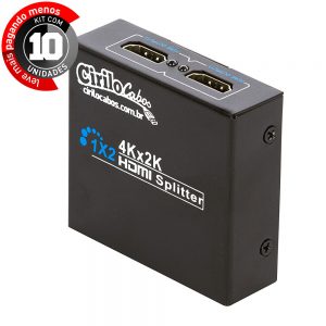 Splitter HDMI - 1 Entrada 2 Saídas - Kit com 10