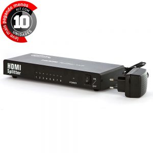 Splitter HDMI 1x8 Saidas - Kit com 10