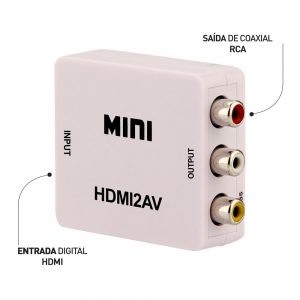 Mini Conversor HDMI para Vídeo Composto (RCA)