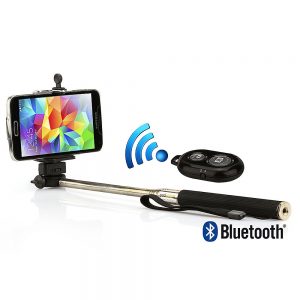 Suporte para Selfie Monopod + Controle Shutter Bluetooth Preto