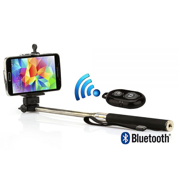 Suporte para Selfie Monopod + Controle Shutter Bluetooth Preto