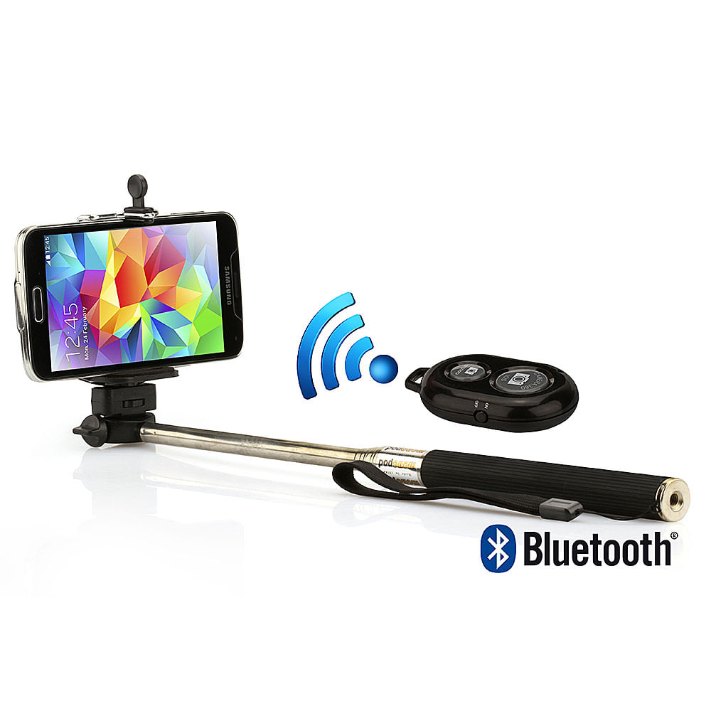 Suporte para Selfie Monopod + Controle Shutter Bluetooth Preto