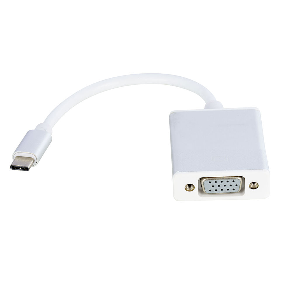 Cabo Adaptador USB-C para VGA - 1080p - Branco