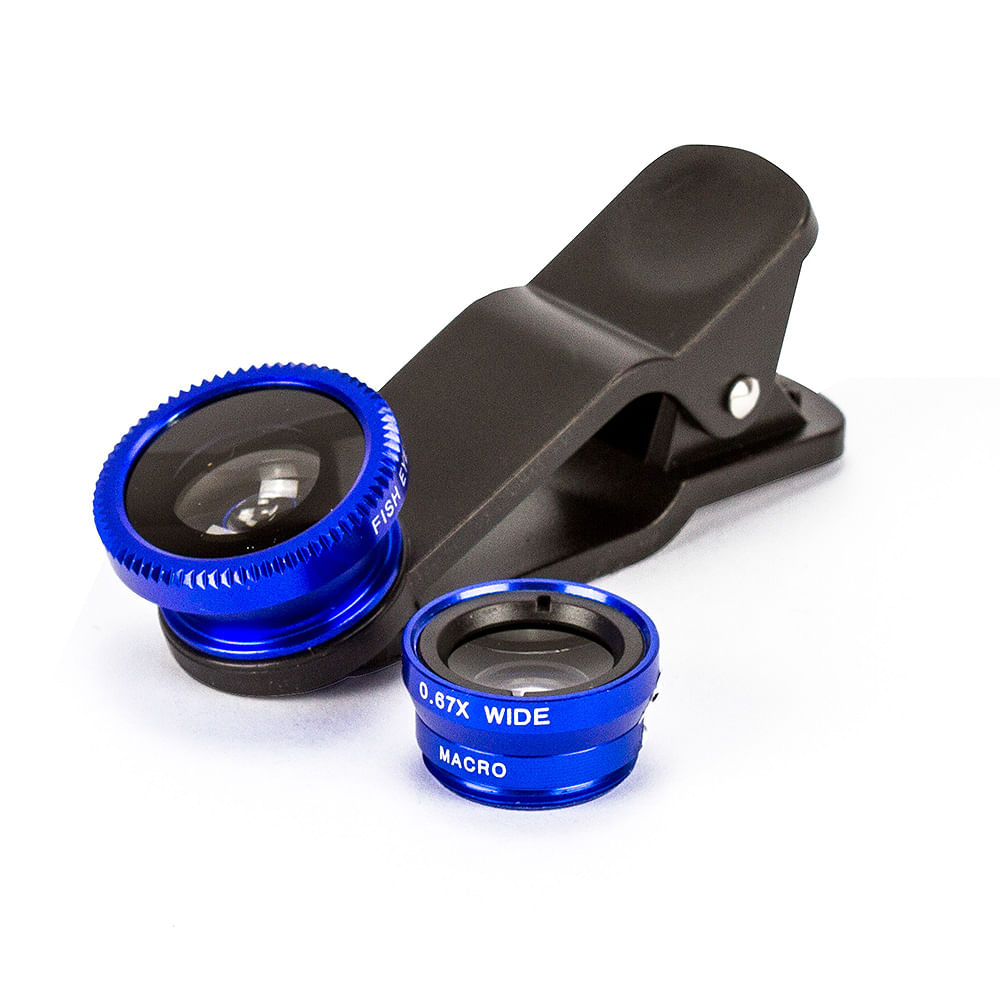 Pau Selfie Bastão Monopod Z07-5 + 3 Lentes Universal - Azul - Imagem 2