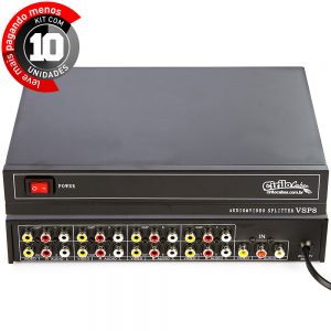 Distribuidor Vídeo Splitter Rca 1 Para 8 - Kit com 10