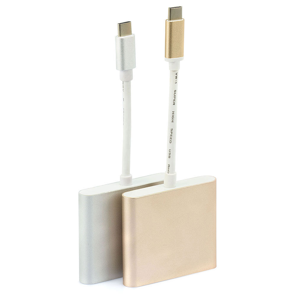 Adaptador USB-C Multiporta com USB HDMI e USB-C Prata - Imagem 3