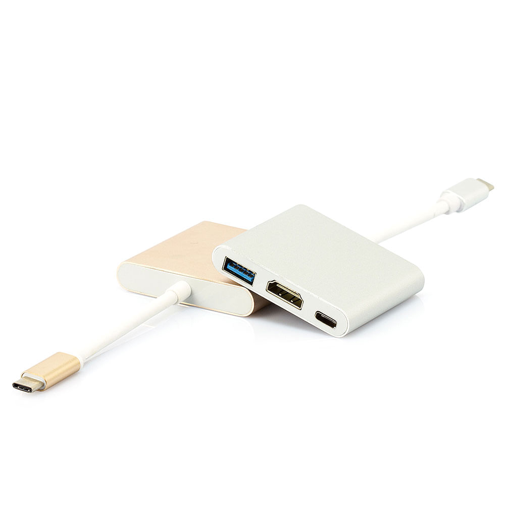 Adaptador USB-C Multiporta com USB HDMI e USB-C Dourado - Imagem 4