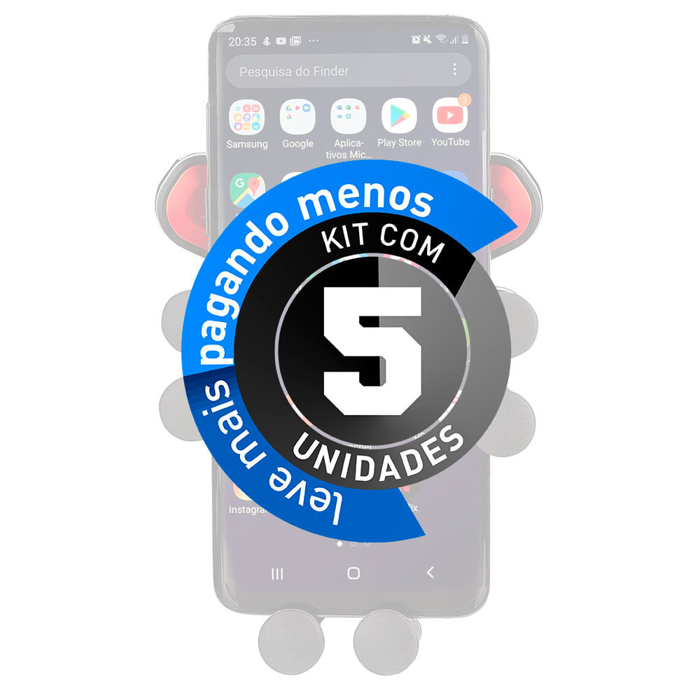 Suportes para Celular, Veicular - Retrátil - Kit com 5 - Imagem 2