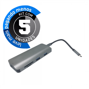 HUB USB Tipo-C Multi-portas - Kit com 5