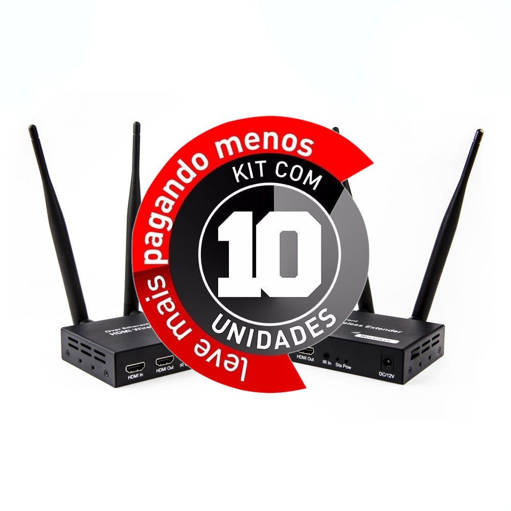 Transmissor HDMI Sem Fio WIRELESS 200M - Kit com 10 - Imagem 2