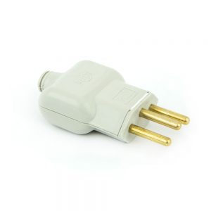 Plug Macho Tomada Elétrica Reto Tripolar 10A - Branco