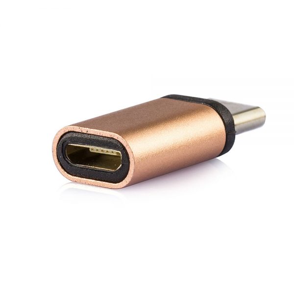 Adaptador OTG Micro USB para USB Tipo C 3.1 - Dourado - Imagem 2