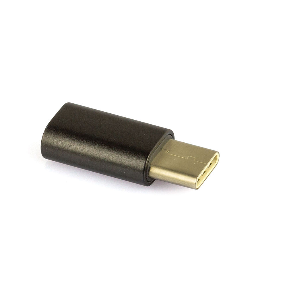 Adaptador OTG Micro USB para USB Tipo-C 3.1 - Preto