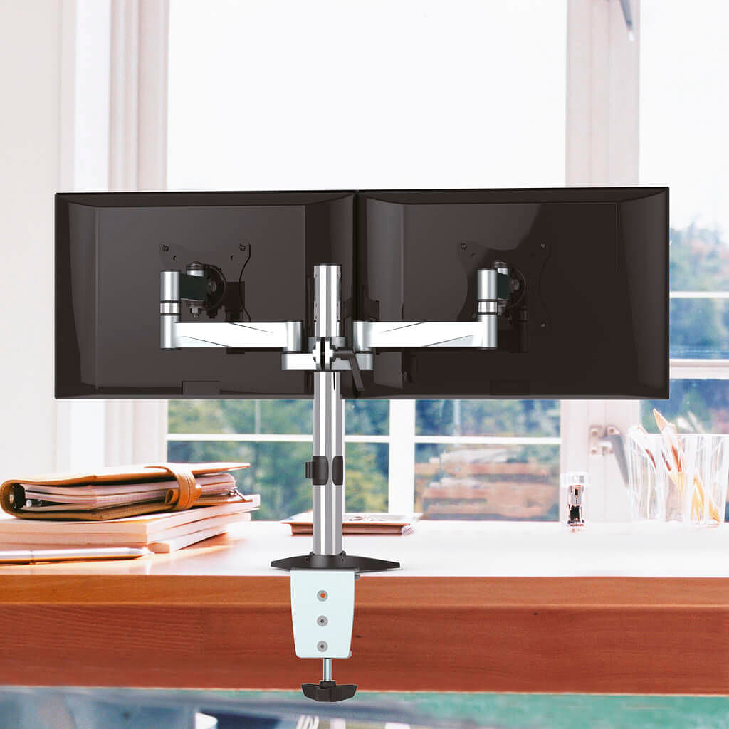 Suporte 2 monitores de 13" a 27" VESA 75x75 à 100x100 - Imagem 2