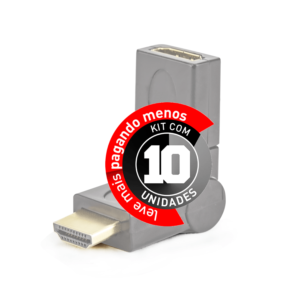 Adaptador HDMI 90° / 180° / 360° Graus - Kit com 10 - Imagem 2