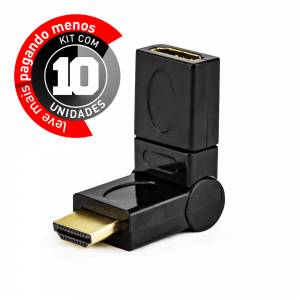 Adaptador HDMI 90° / 180° / 360° Graus - Kit com 10