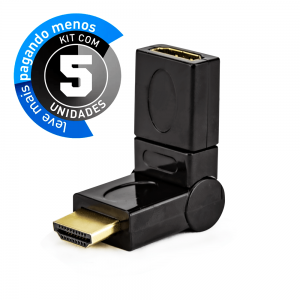 Adaptador HDMI 90° / 180° / 360° Graus - Kit com 5