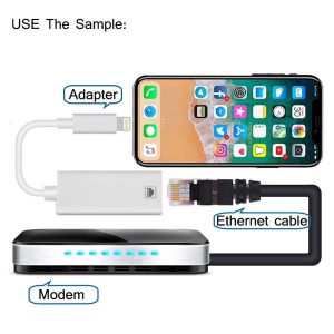 Adaptador Iphone para RJ45 Rede