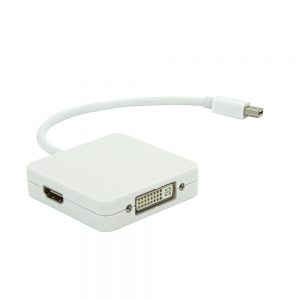 Adaptador Mini DisplayPort 3 em 1 DVI HDMI e DisplayPort