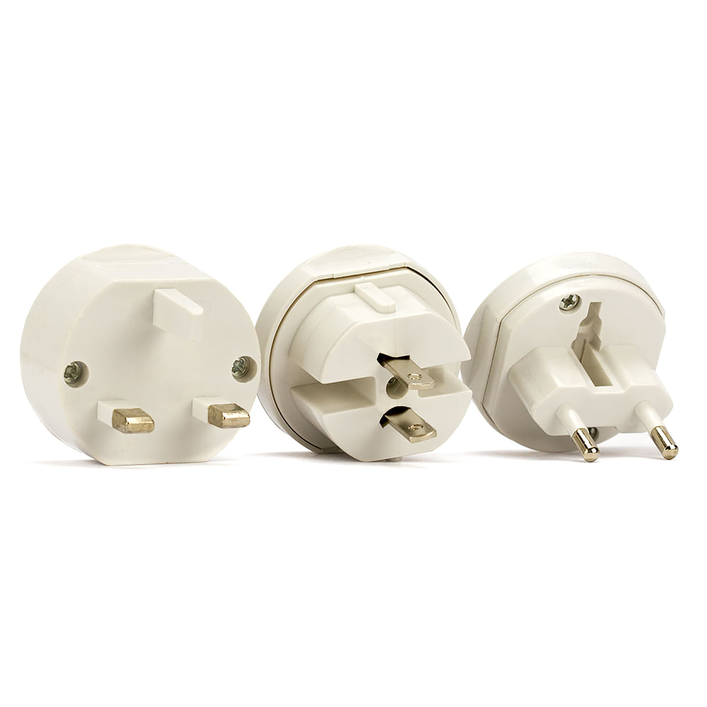 Adaptador Universal de Tomadas 3x1 - 110v 220v - Branco - Imagem 2