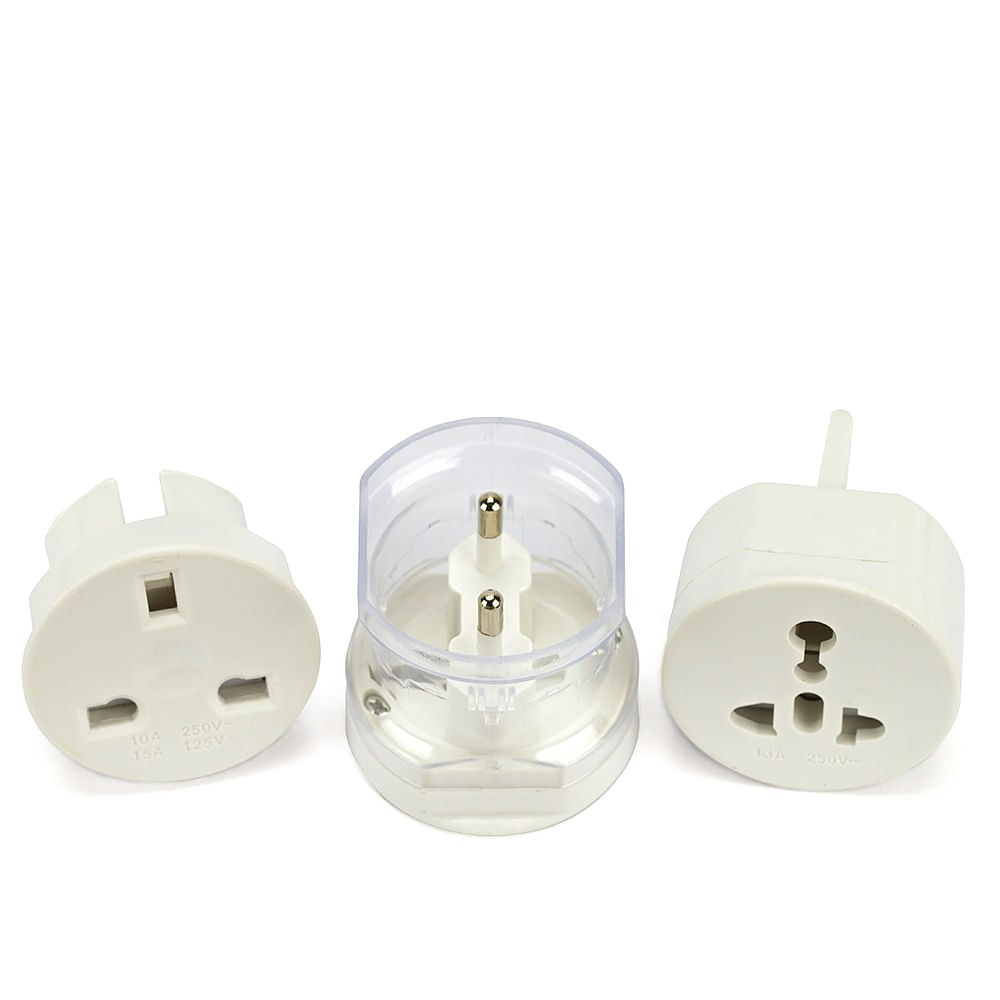 Adaptador Universal de Tomadas 3x1 - 110v 220v - Branco - Imagem 6