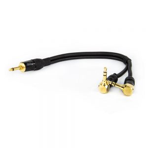 Cabo Adaptador P2 Mono Para 2 P2 Estereo 90° Graus - 80 cm