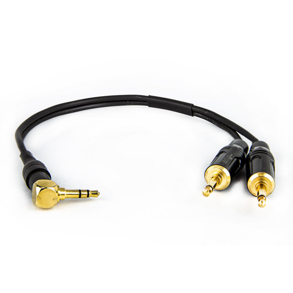 Cabo Adaptador P2 90° Graus Para 2 P2 Mono - 50 cm