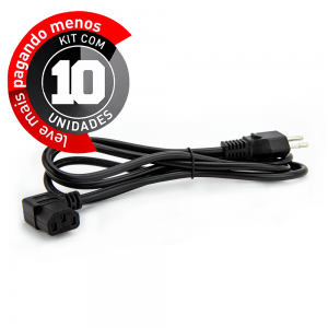 Cabo de Força 90º graus 10A 5 Metros - Kit com 10