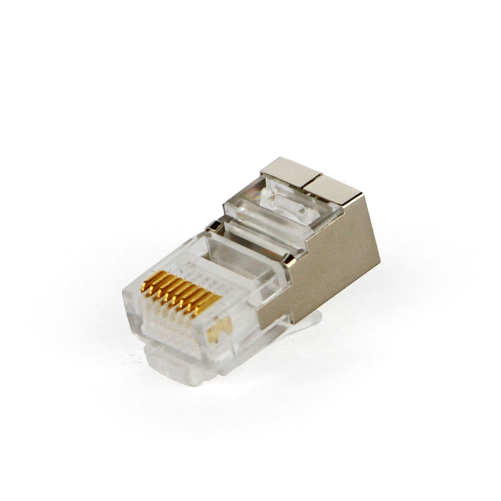 Conectores RJ45 Blindado Cat5e 8 Vias - Kit com 100