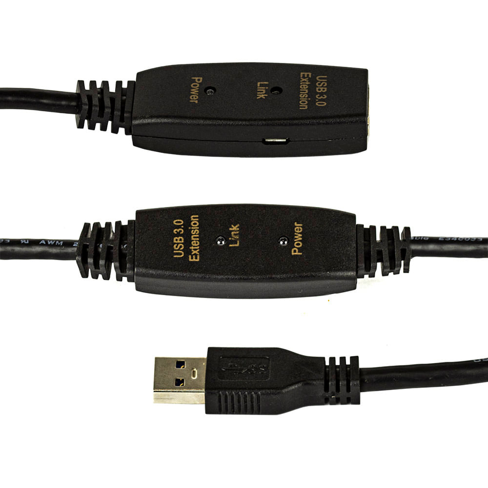 Extensão USB 3.0 Ativo Repetidor Macho Fêmea - 20 Metros - Imagem 2