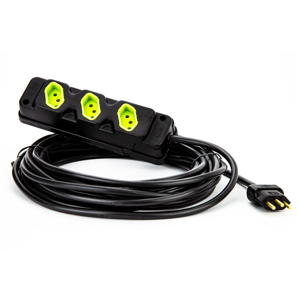 Extensão Cabo PP 3X2,50 de 3 Tomadas 10A - 40 Metros