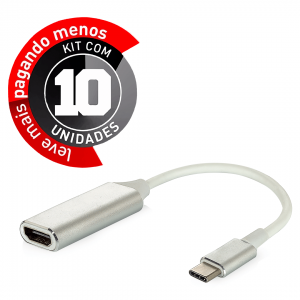 Adaptador USB Tipo-C para HDMI 4k - Kit com 10