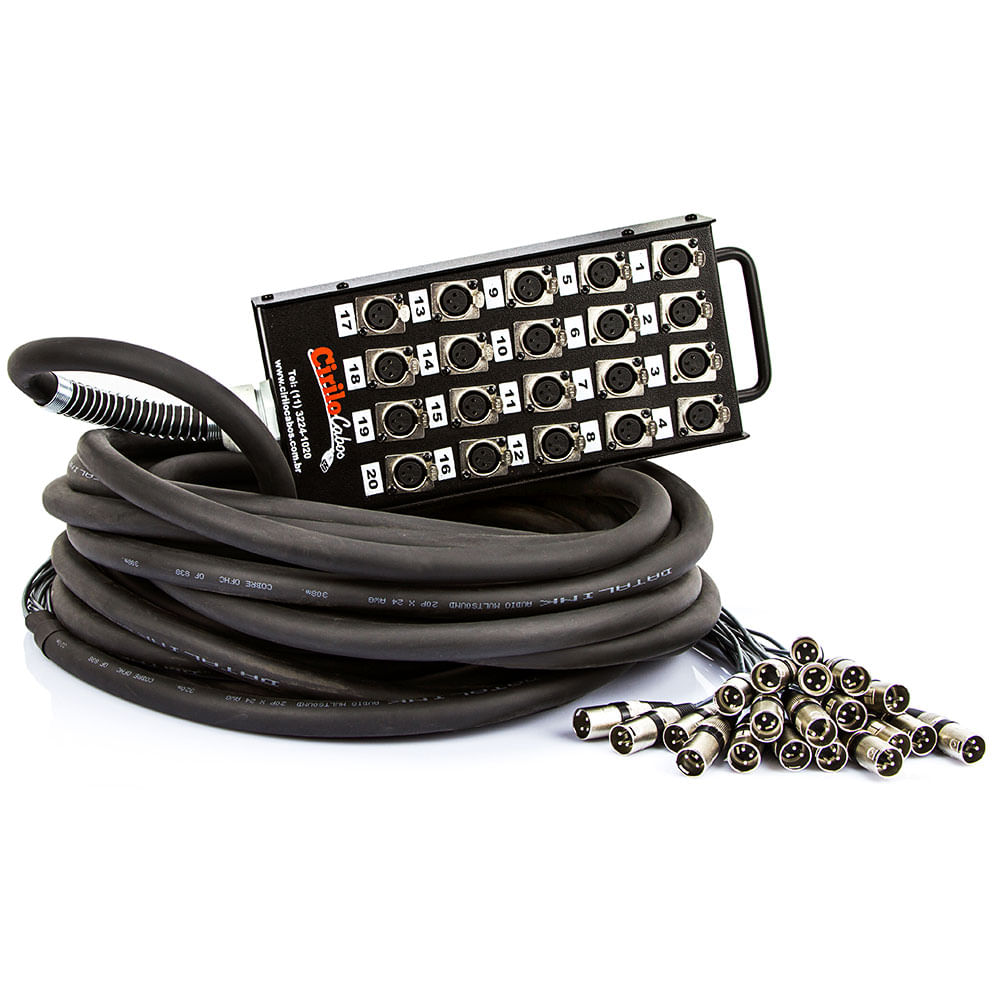 Medusa 20 Vias com Conectores XLR Neutrik - 45 Metros
