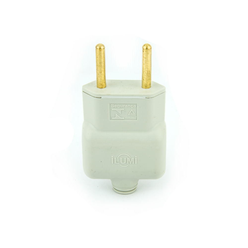 Plug Macho Elétrica Reto 10A Novo Padrão - Branco - Imagem 2