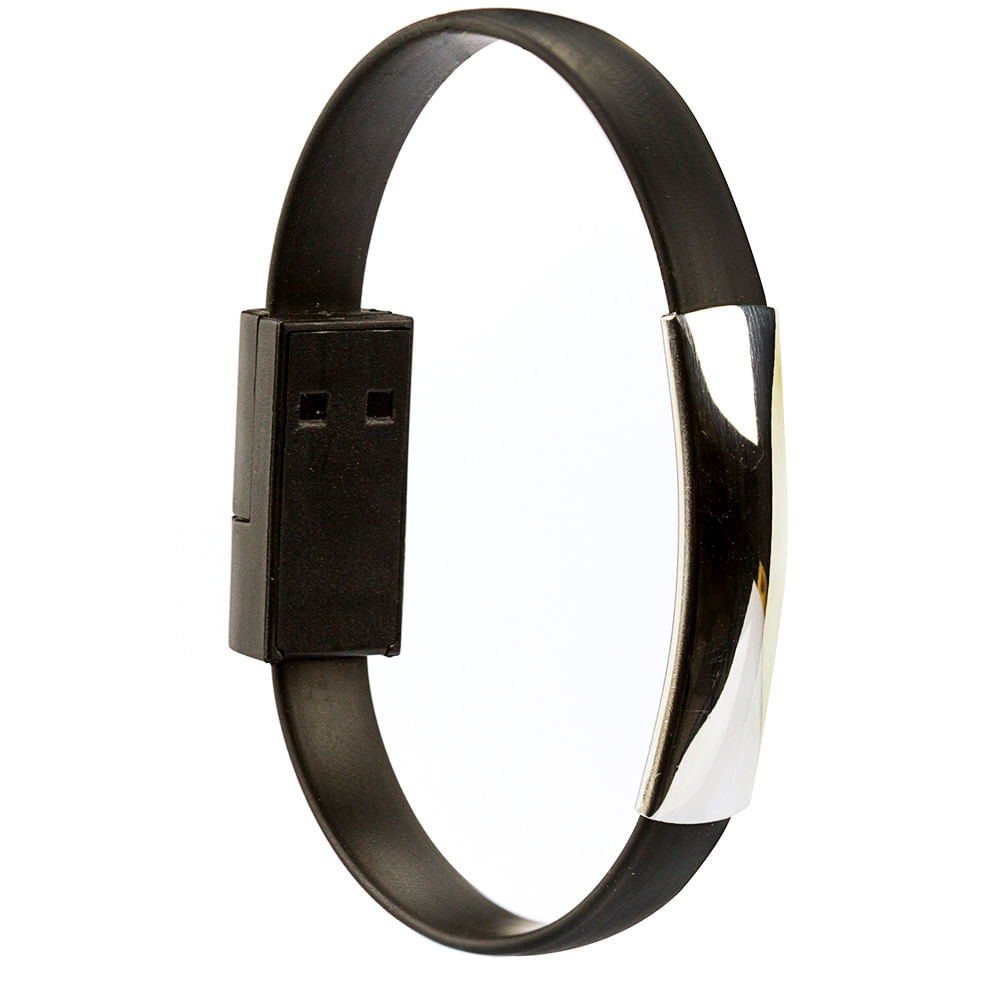 Pulseira Carregador via USB celular Android - Preto - Imagem 2