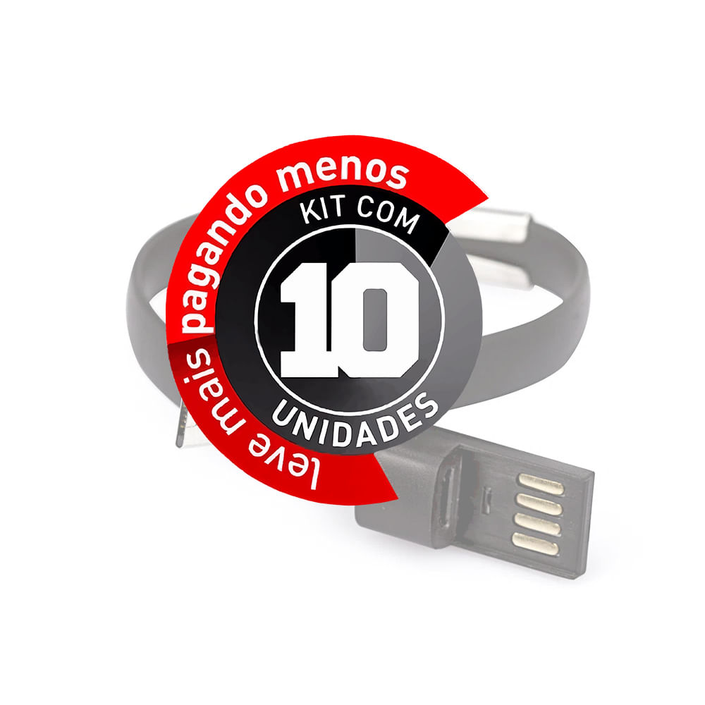 Pulseira Carregador USB Android e Windows - Kit com 10 - Imagem 2