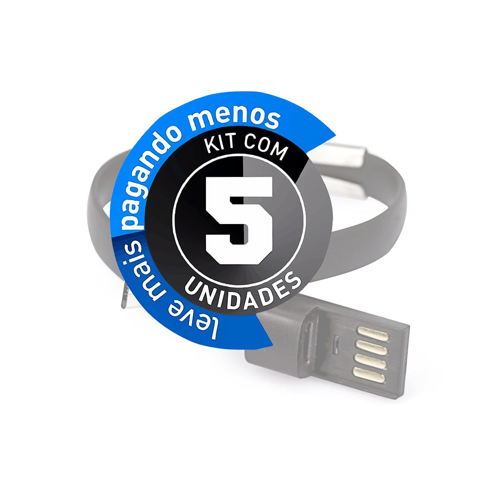 Pulseira Carregador USB Android e Windows - Kit com 5 - Imagem 2